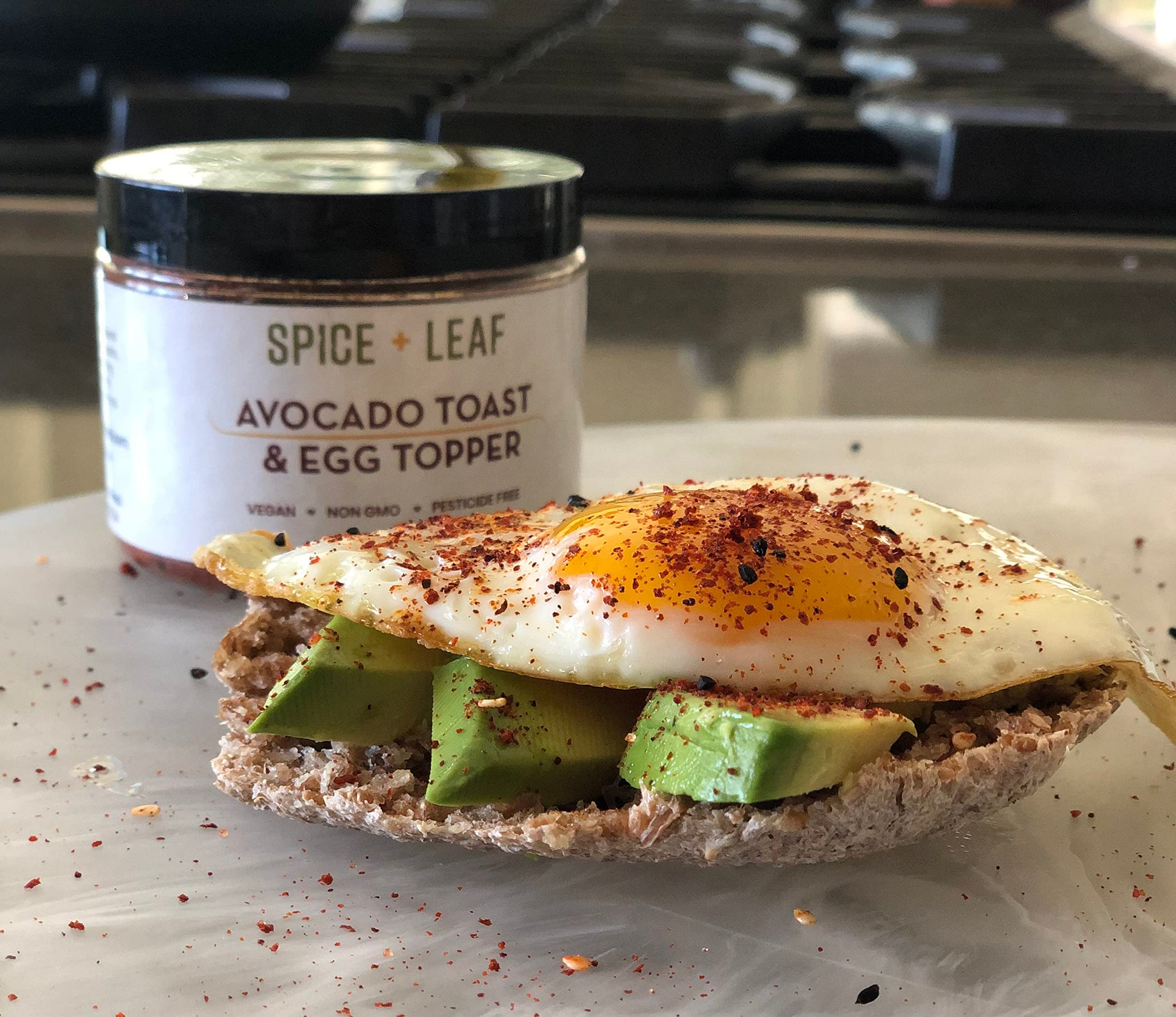 Premium Avocado & Egg Toast Topper by SPICE + LEAF - Vegan Kosher Pesticide Free Spice Blend Used to Give Avocado, Eggs, Salad and Fish a Pop