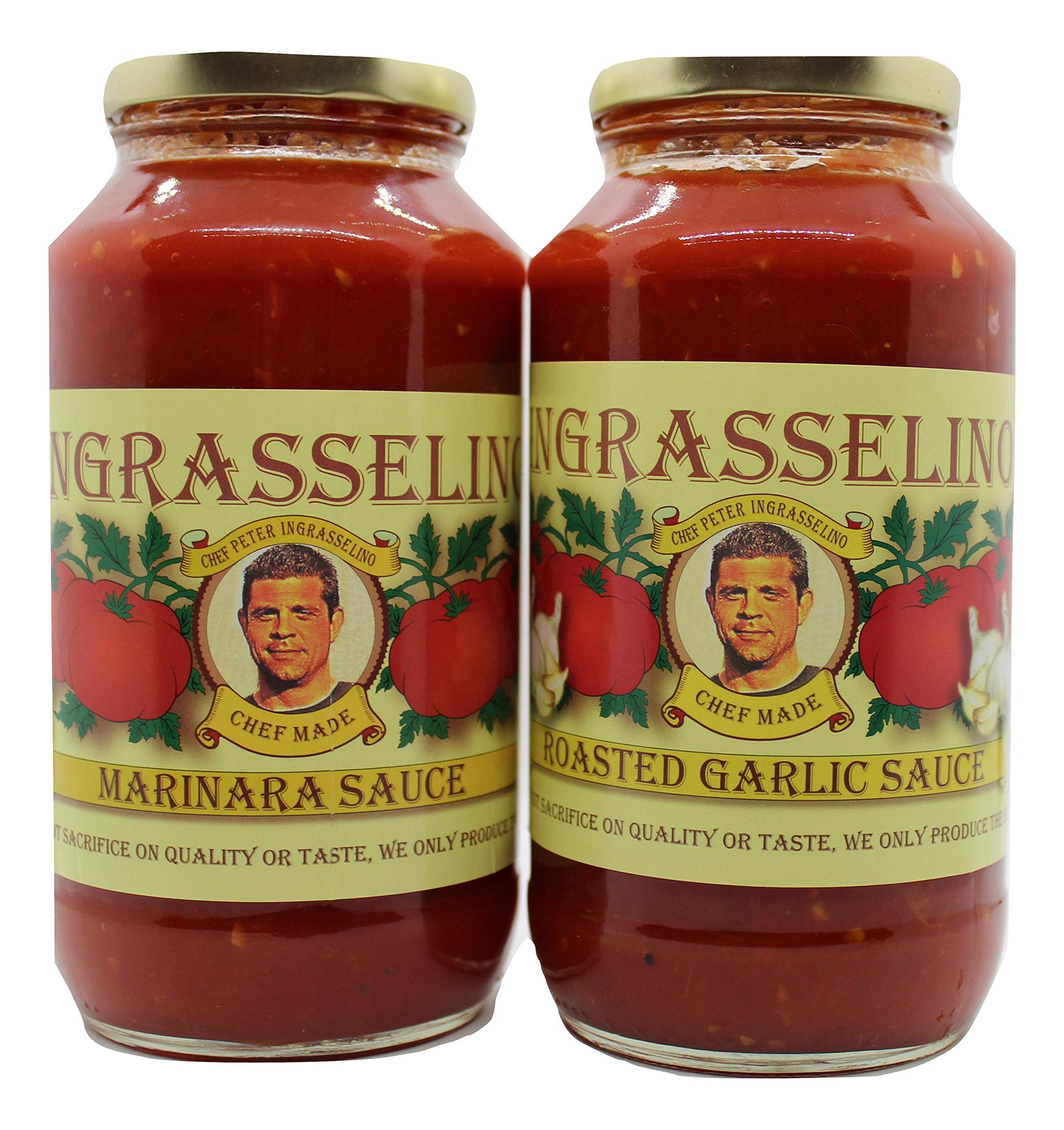 INGRASSELINO Roasted Garlic & Marinara Sauce combo, CHEF MADE, We Do Not Sacrifice On Quality Or Taste, We Only Produce The Best! (24 oz)