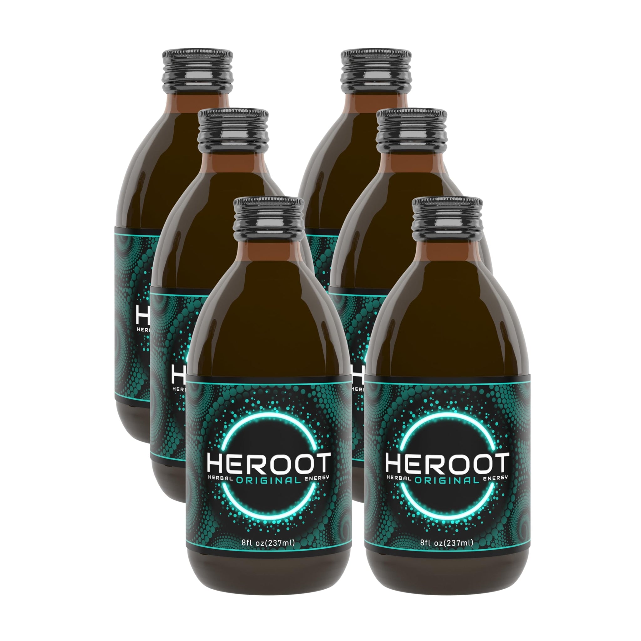 Original Heroot Herbal Energy Tea - Uplifting Plant-Based Drink with Yerba Mate & Guarana - Refreshing Beverage Featuring Natural Caffeine - Zero