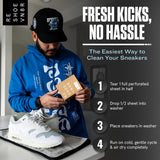 RESHOEVN8R Shoe Wash Detergent Sneaker Laundry Sheets - 16 Loads, Cleans 48 Shoes - Eco-Friendly Shoe Cleaner for Washer - Safe on All Shoes, Laces