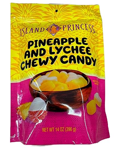 Island Princess Pineapple and Lychee Chewy Candy 14 Ounce