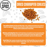 Essential Spice Dried Charapita Chilies - Rare Wild Peruvian Pepper with Intense Heat & Fruity-Citrus Flavor - Whole Dried Pods for Hot Sauces