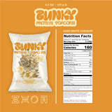 BUNKY Protein Popcorn, Aged White Cheddar | up to 20g Protein +13G Fiber Per Bag | High-Protein, Low-Calorie, Gluten-Free Snack | Non-GMO, No Seed