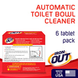 Iron OUT Automatic Toilet Bowl Cleaner Tablets, Helps Remove and Prevent Rust Stains with Every Flush, Lasts up to 45 Days, Made in the USA, 6 Tablets