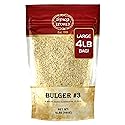 Spicy World Bulgur Coarse #3, 4 LB Bag | Excellent USA Grown Bulgur Wheat for Tabouleh | 100% Natural & Pure | Great for Vegan Recipes
