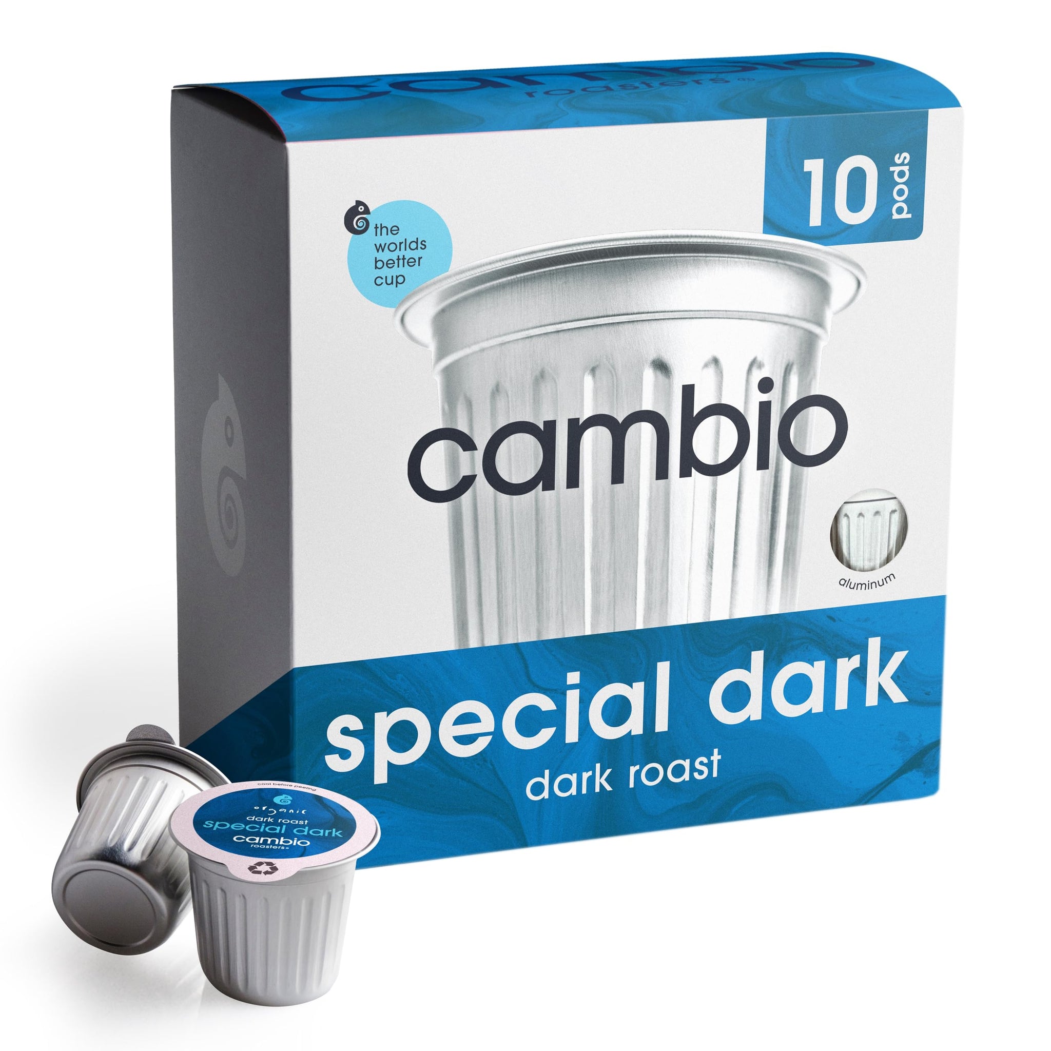 Cambio Roasters Special Dark Roast Organic Coffee Pods - The Only Organic Recyclable Aluminum Coffee Pods, Small Batch Roasted, Keurig® Compatible
