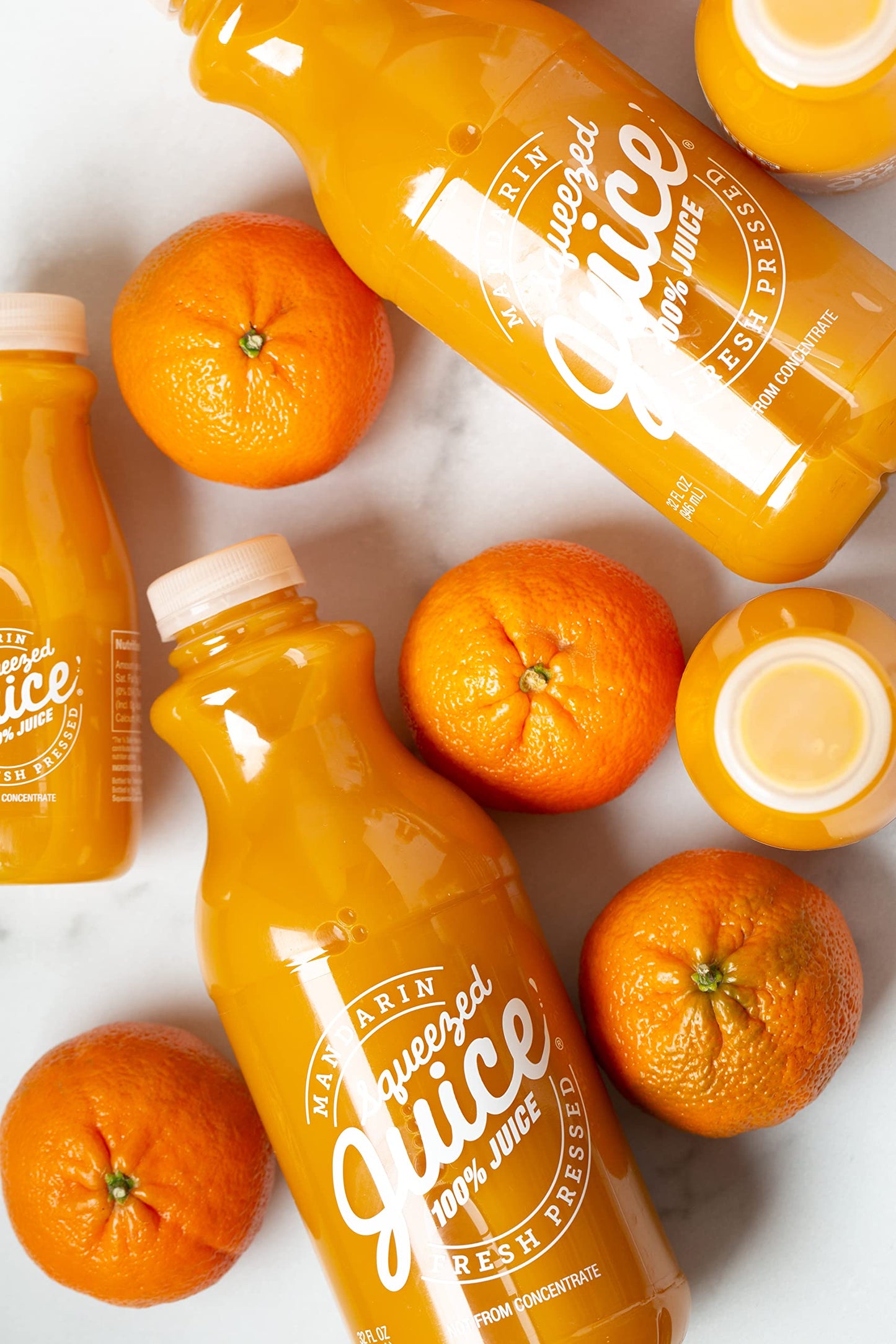 Squeezed Juice 100% Mandarin Juice, 32 fl oz, 6 Pack Bottles | HPP Pasteurized | Not from Concentrate | Fresh Pressed | California Fruit Juice…