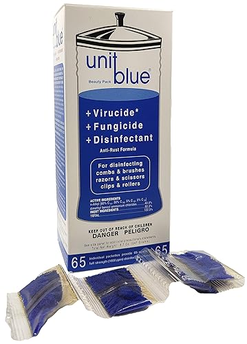 Unit Blue Germicidal Barber Disinfectant Liquid Cleaner Concentrate for Barbers - Anti-Rust Formula to Sterilize Scissors, Clips, Razors, Brush