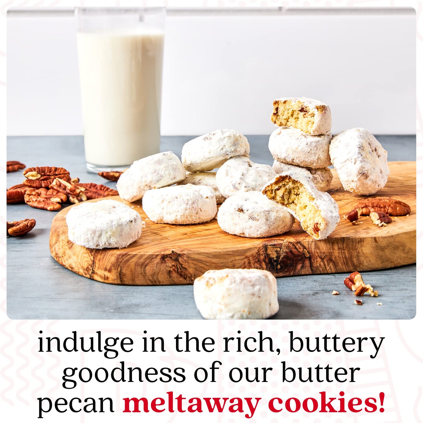 David's Cookies Butter Pecan Meltaways Sweet Sampler Tin - Butter Cookies with Crunchy Pecans, Soft, And Melt In Your Mouth Flavorful Cookies