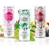 CLEVER - Nonalcoholic Mocktails Mix Pack, 3 Mocktails Non-alcoholic Drinks: Mojito, Sangria & Pink G & Tonic, Low-Calorie All-Occasion Refreshing