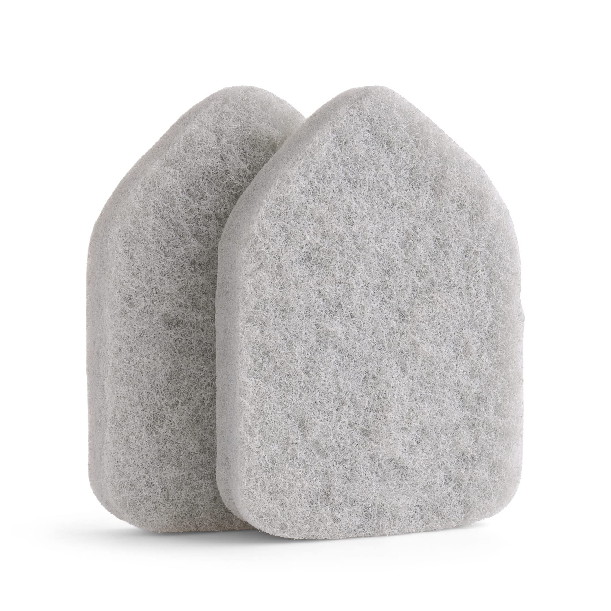 Moku Home Replacement Scrubber Refill for Moku Home Extendable Tub Tile Shower Brush for Cleaning Non-Scratch (2X Scrubber Sponge Gray)