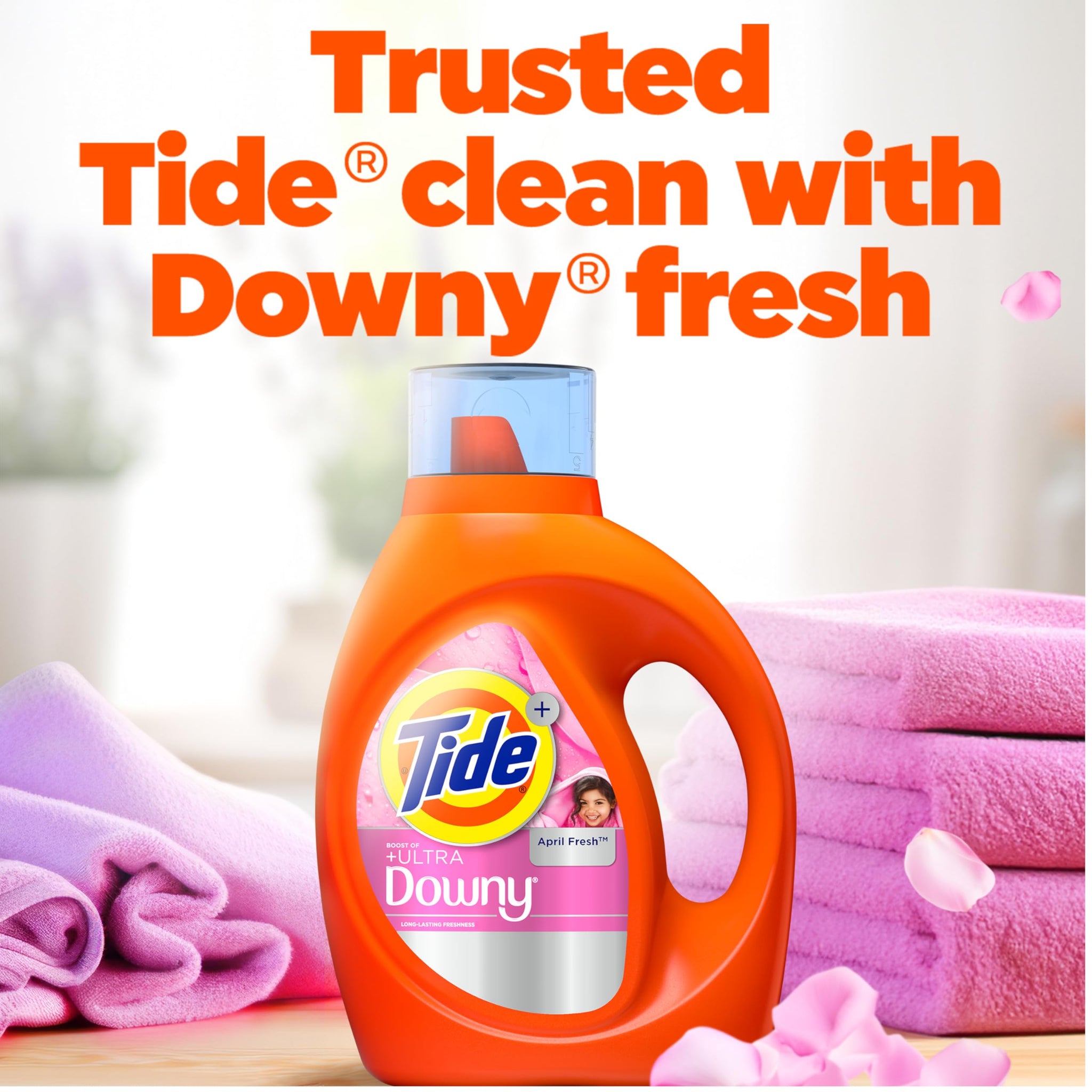 Tide Plus Boost of Ultra Downy Liquid Laundry Detergent, April Fresh Scent, 148 fl oz, 105 Loads, Laundry Detergent Liquid with Long-Lasting Freshness
