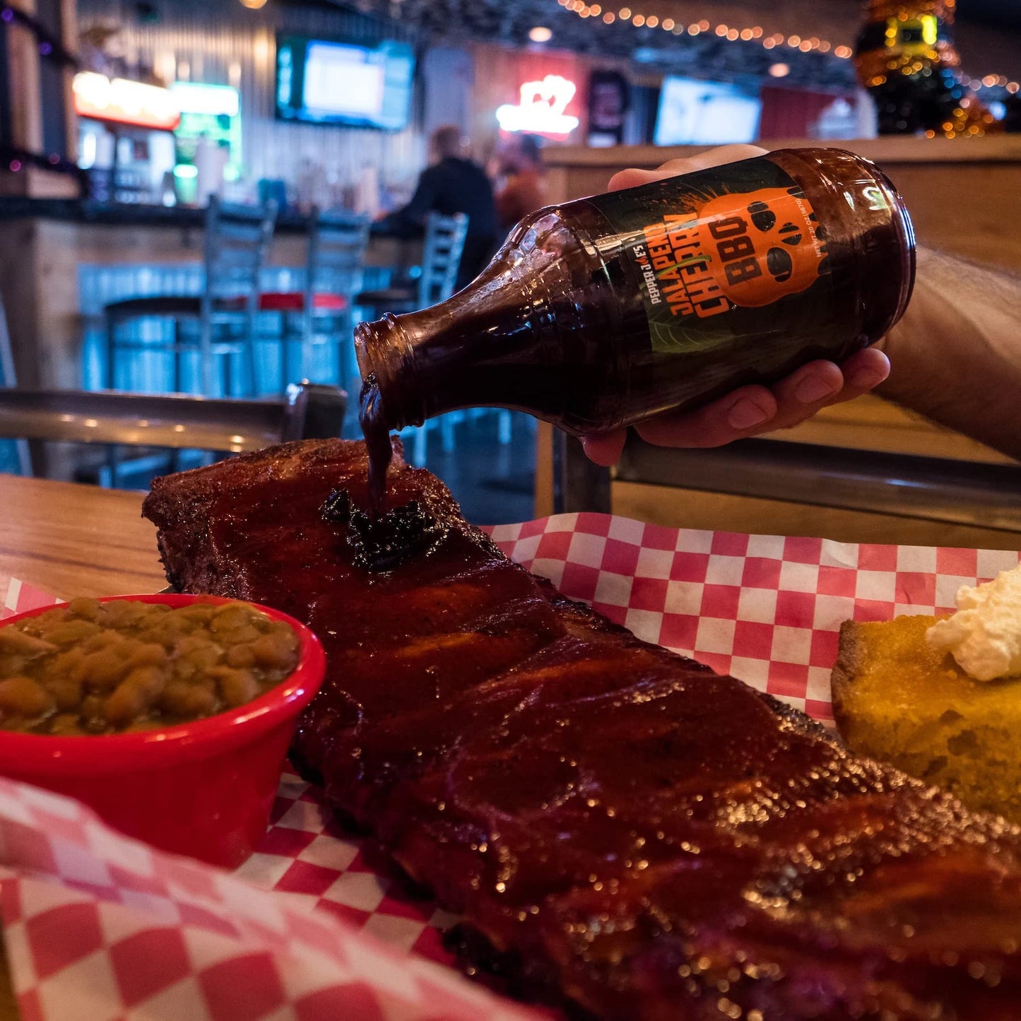 Pepper Joe’s Jalapeno Cherry BBQ Sauce - Sweet and Spicy BBQ Sauce with Tart Midwestern Cherries, Chunks of Ripe Jalapenos, and Delicious Spice Blend
