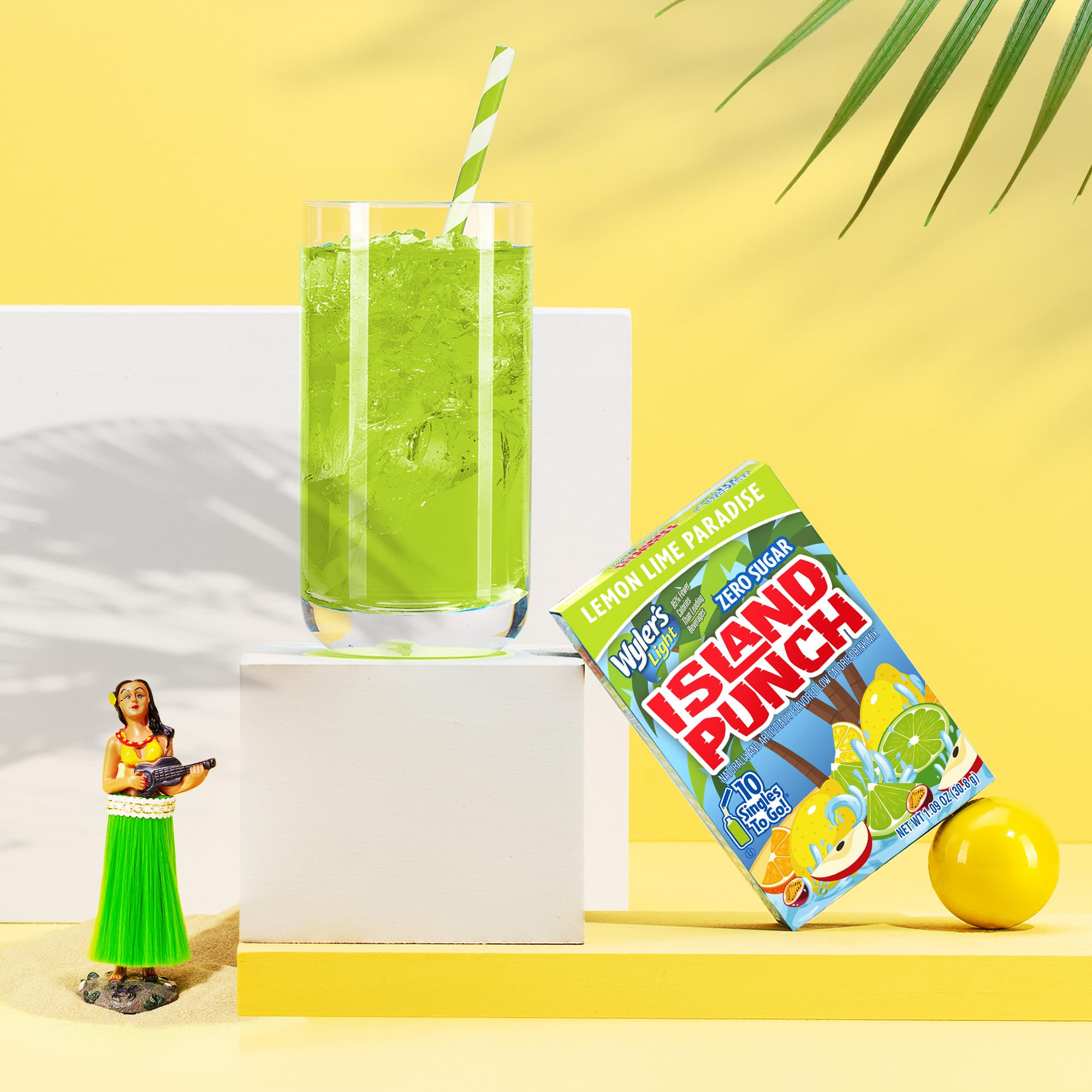 Wyler’s Light Island Punch Singles To Go, Lemon Lime Paradise, 1 box with 10 counts.