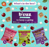 B'cuz Granola Bites Variety Pack, Cherry Pistachio, Strawberry Mallow & S’mores, Gluten Free, Dairy Free, Vegan, Kosher Snacks, On-the-Go Breakfast