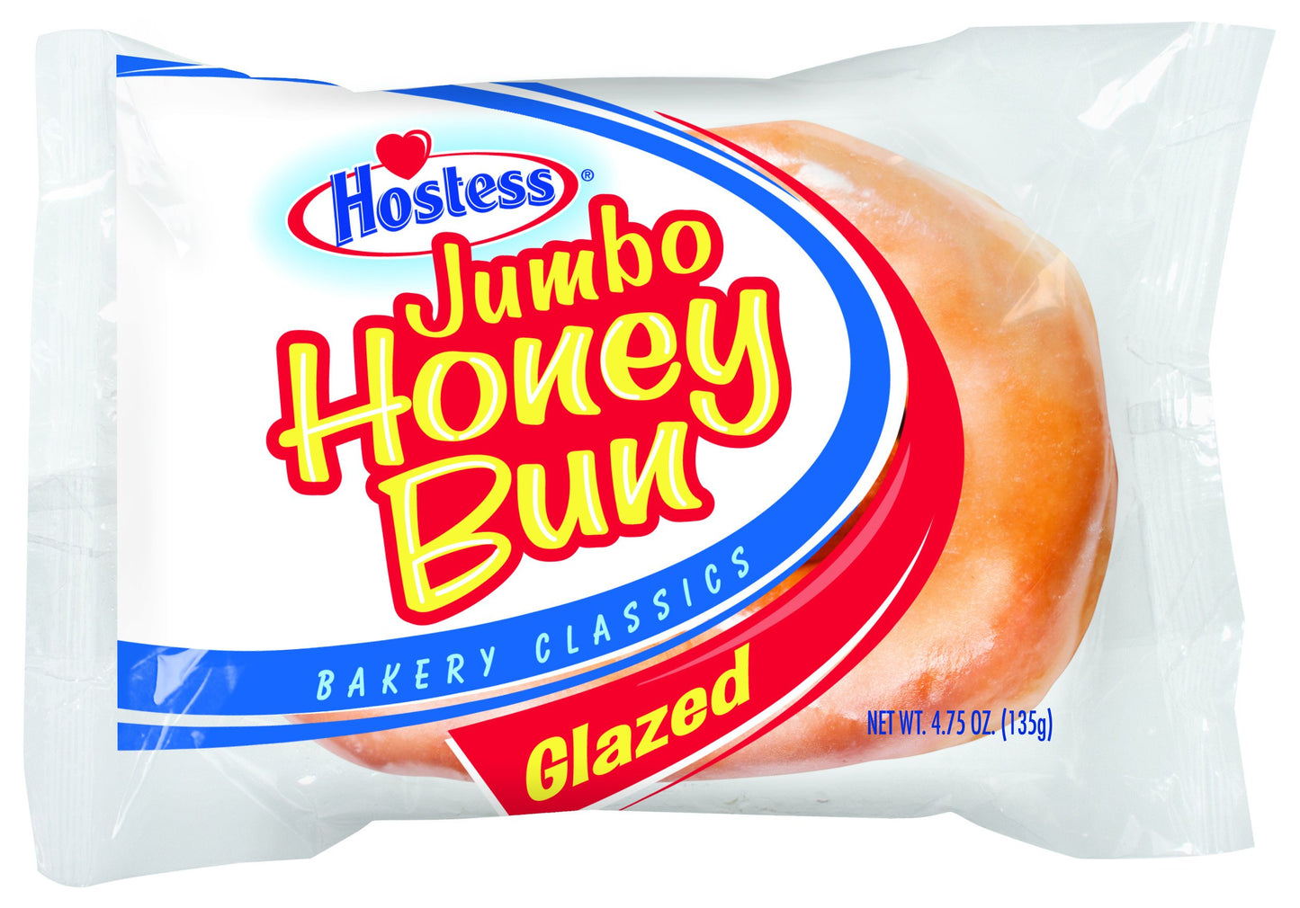 Hostess Jumbo Honey Bun, 4.75 Ounce , 6 Count