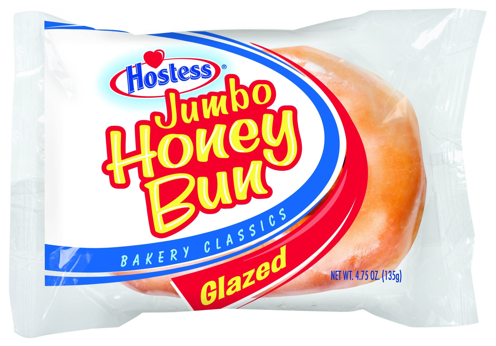 Hostess Jumbo Honey Bun, 4.75 Ounce , 6 Count