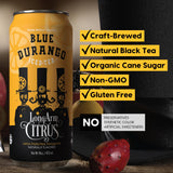 Blue Durango Iced Tea - Long Arm Citrus - Black Tea, Lemon, Prickly Pear, Pomegranate - Low Sugar, Non-GMO, No Artificial Sweeteners, Gluten-Free
