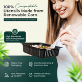100% Compostable Forks 500 Large biodegradable Disposable Compostable Cutlery Silverware Utensils durable and heat resistant alternative to plastic