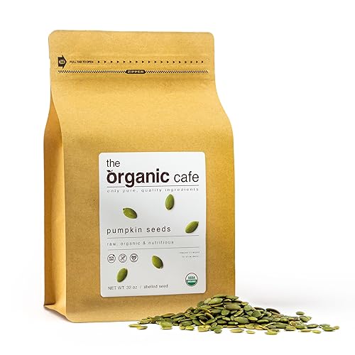 Organic Raw Pumpkin Seeds 2-lb (32 oz), Premium Shelled Pepitas, 2-pound bag, Non-GMO, Vegan, Kosher, Raw, Keto, Paleo