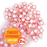 Starlight Mints Peppermint Candy | 2 Pound Bag, 180 Pieces | Individually Wrapped Candy | Old Fashioned Mints for Holiday Buffets & Office Bowls