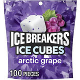 ICE BREAKERS Ice Cubes Arctic Grape Flavored Sugar Free Chewing Gum Pouch, 8.11 oz (100 Pieces)