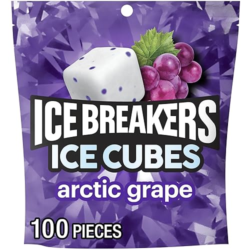 ICE BREAKERS Ice Cubes Arctic Grape Flavored Sugar Free Chewing Gum Pouch, 8.11 oz (100 Pieces)