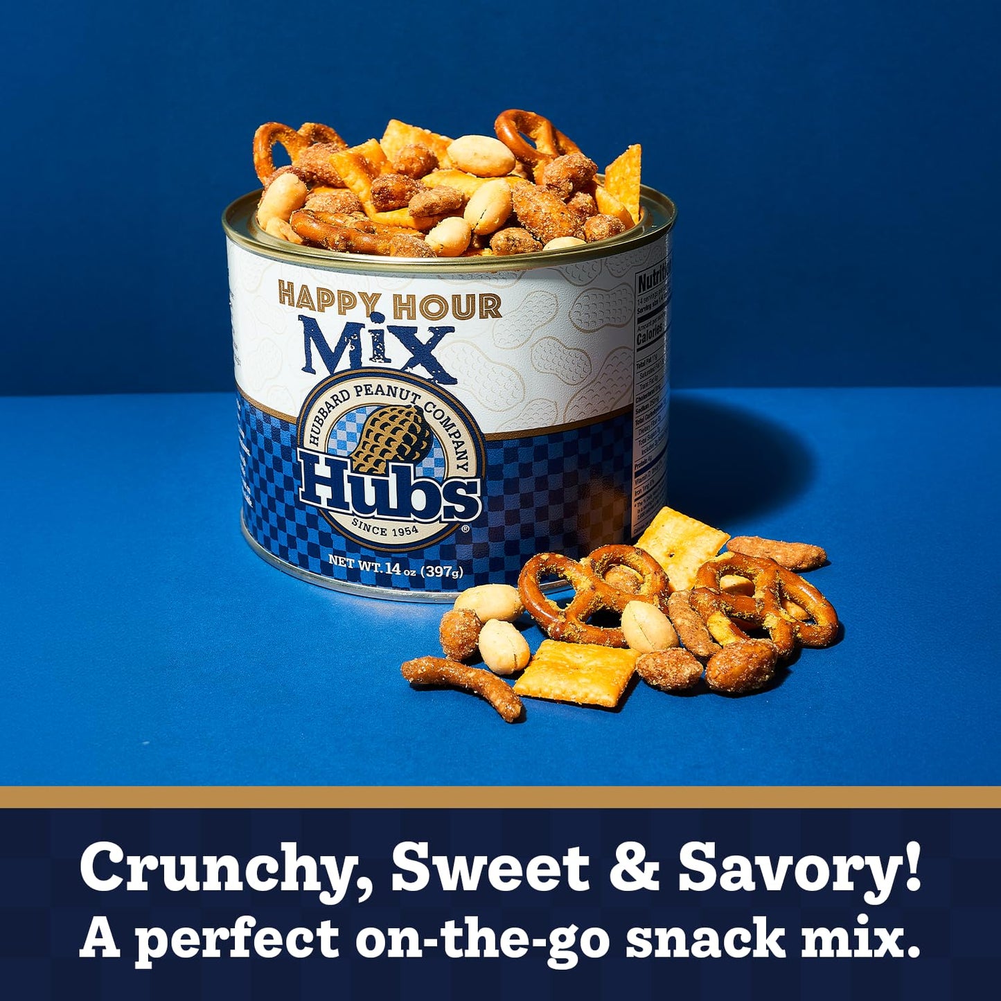 Hubs Peanuts Premium Virginia Nuts - Irresistible Crunch & Flavored Nuts - Non-GMO, Gluten Free - Peanuts from Top 1% Crop - Reusable Tin - Perfect