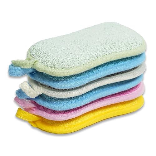 Kitchen Sponge,Dish Sponge,Scrub Sponges Cleaning Supplies,Sponges for Dishes Stainless Steel Wire to Remove Stubborn Stains,Durable Thickening 6-Pack