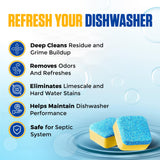 Bastion Dishwasher Cleaner Tablets, Lemon Scent, 3-Month Supply (6 Pods), Powerful Cleaning & Odor Removal, Descaling Tablets