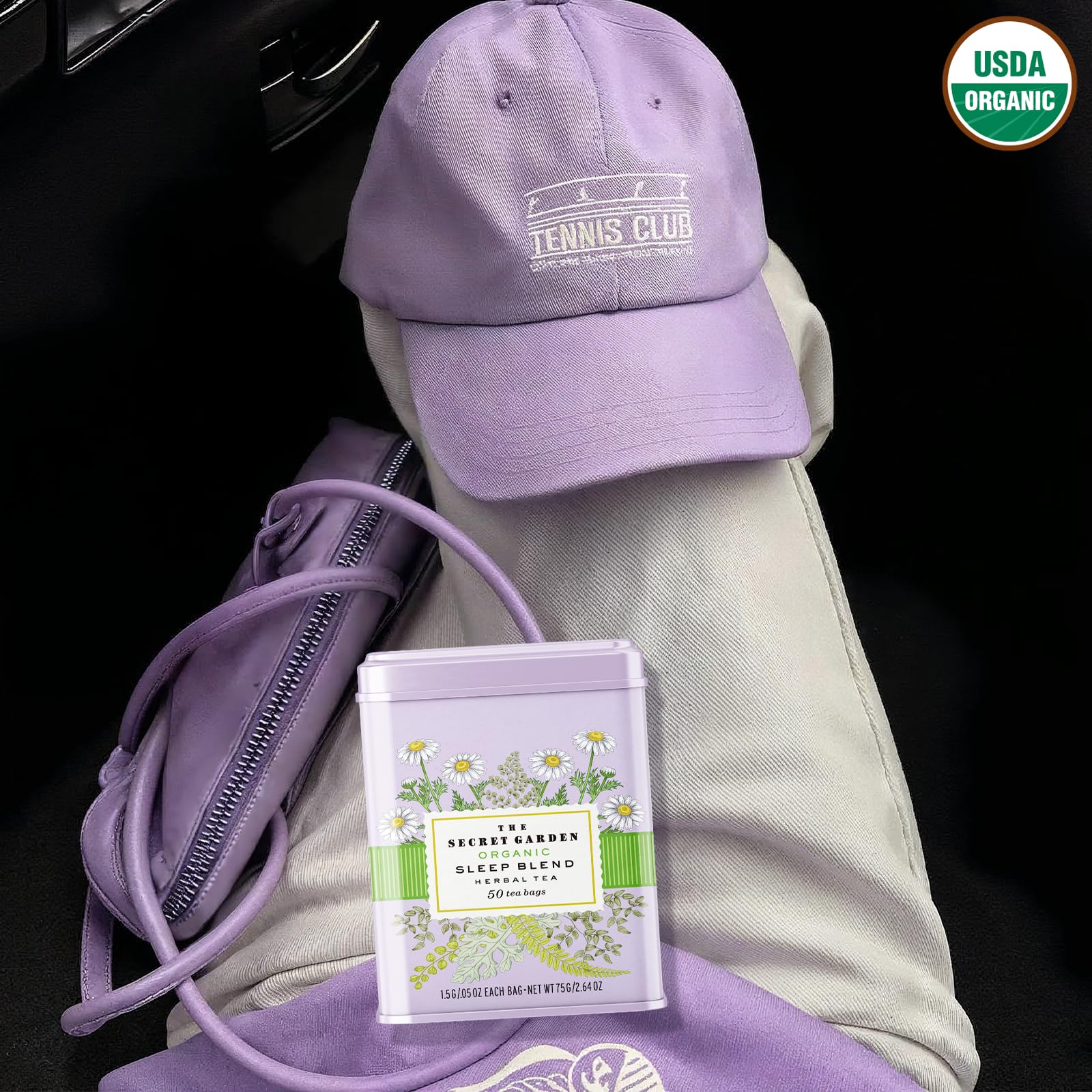 Life Plus Style Gourmet The Secret Garden Sleep Tea USDA Organic Chamomile Peppermint & Fennel Blend Caffeine-Free Non GMO Gluten Free 50 Tea Bags in