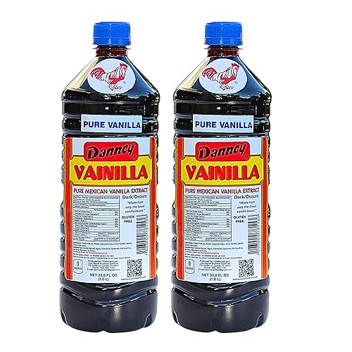 Danncy Vanilla Dark 33.8 fl oz (1L) 2 Pack Authentic Mexican Vanilla Extract