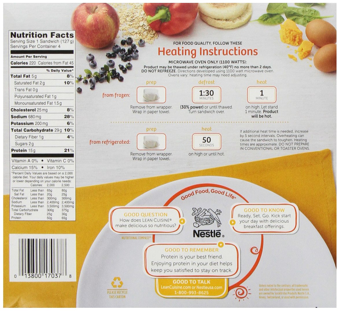 Lean Cuisine Turkey Sausage Egg Cheese Muffin, 18 oz (frozen)
