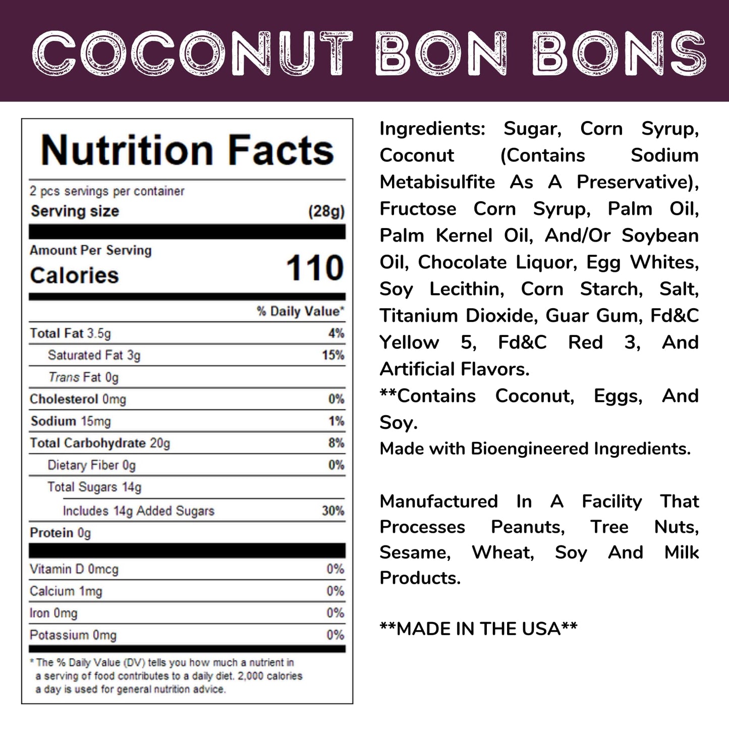 Coconut Bon Bons - 5 Lb