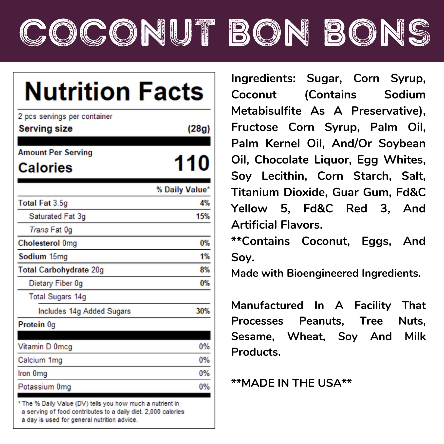 Coconut Bon Bons - 5 Lb