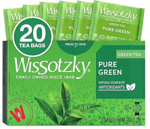 Wissotzky Pure Green Tea, 20 Tea Bags | Antioxidant Rich | Real Green Tea