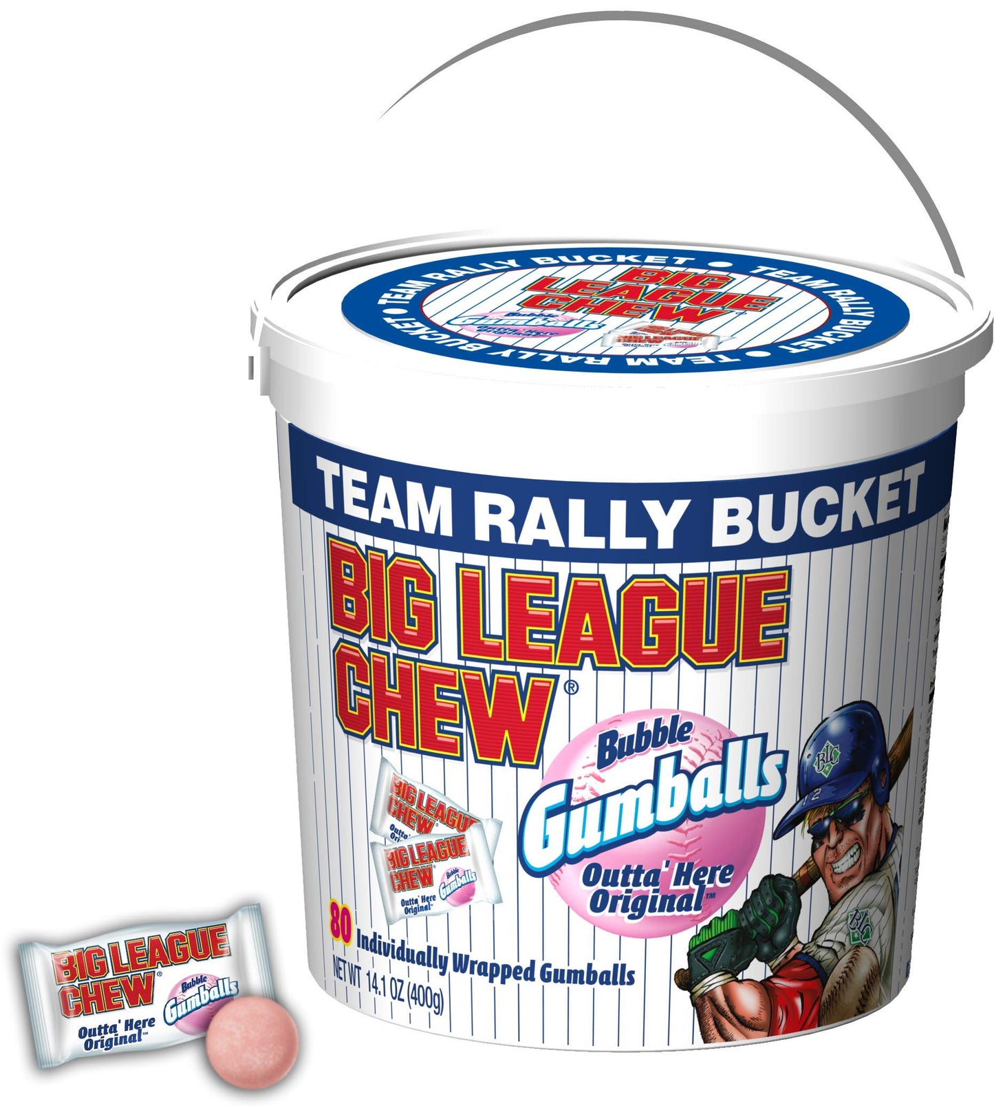 Big League Chew Original Bubble Gumballs, 14.1 Ounce - 80 per pack - 12 packs per case.