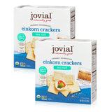 Jovial Organic Sourdough Einkorn Sea Salt Crackers - Sourdough Crackers for Cheese Platter, Made with Einkorn, USDA Organic, Non-GMO - 4.5 Oz, 2 Pack