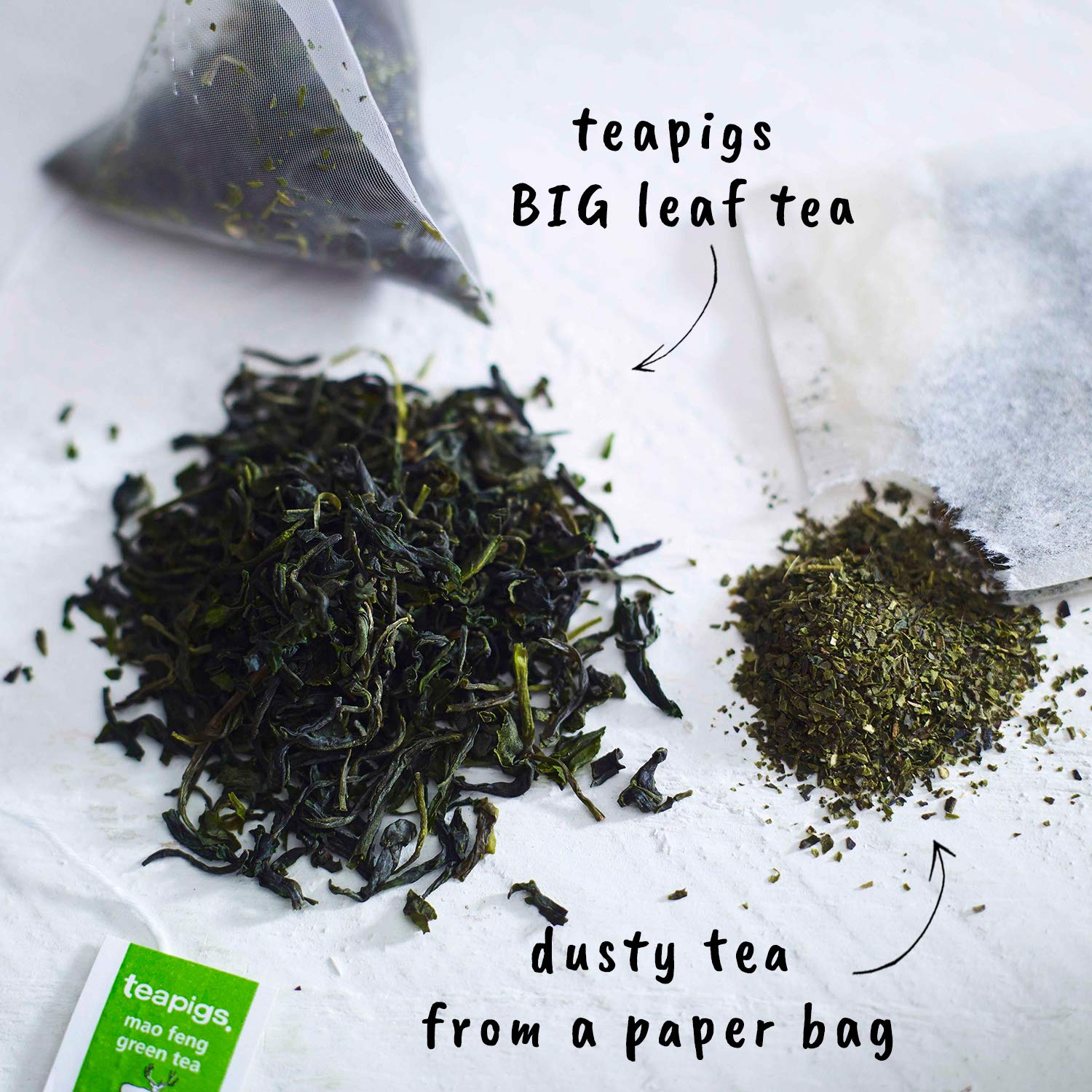 Teapigs Mao Feng Green Tea Made With Whole Tea Leaves, Natural Ingredients, Non-GMO, Refreshing - 15 Count (1 Pack of 15 Teabags)