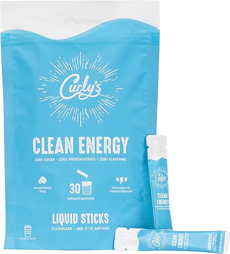 Curly's Clean Energy Caffeine & Electrolyte Sticks - Energize Your Favorite Drink - Keto, Paleo & Whole 30 Friendly - All Natural - No Sugar, No