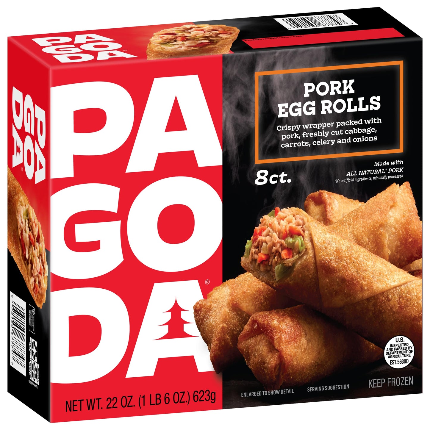 Pagoda, Pork Eggrolls, 22 Ounce