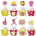 48Pcs Softball Cupcake Toppers and Wrappers - Party Supplies and Decorations for Girls, Kids, Teens - Sport Theme Birthday Cupcake Picks for Holiday