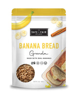Safe + Fair Banana Bread Granola - Allergen-Free with Whole & Ancient Grains - Gluten-Free, Plant-Based, Non-GMO, No Artificial Ingredients - Perfect