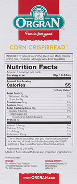 Orgran Gluten Free Toasted Corn Crispibread - 4.4 oz