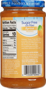 Polaner Sugar Free with Fiber, Apricot Jam, 13.5 Ounce