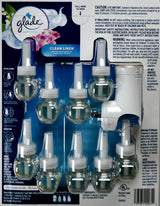 Glade PlugIns Clean Linen Scented Oil - 9 Refills + 1 Warmer