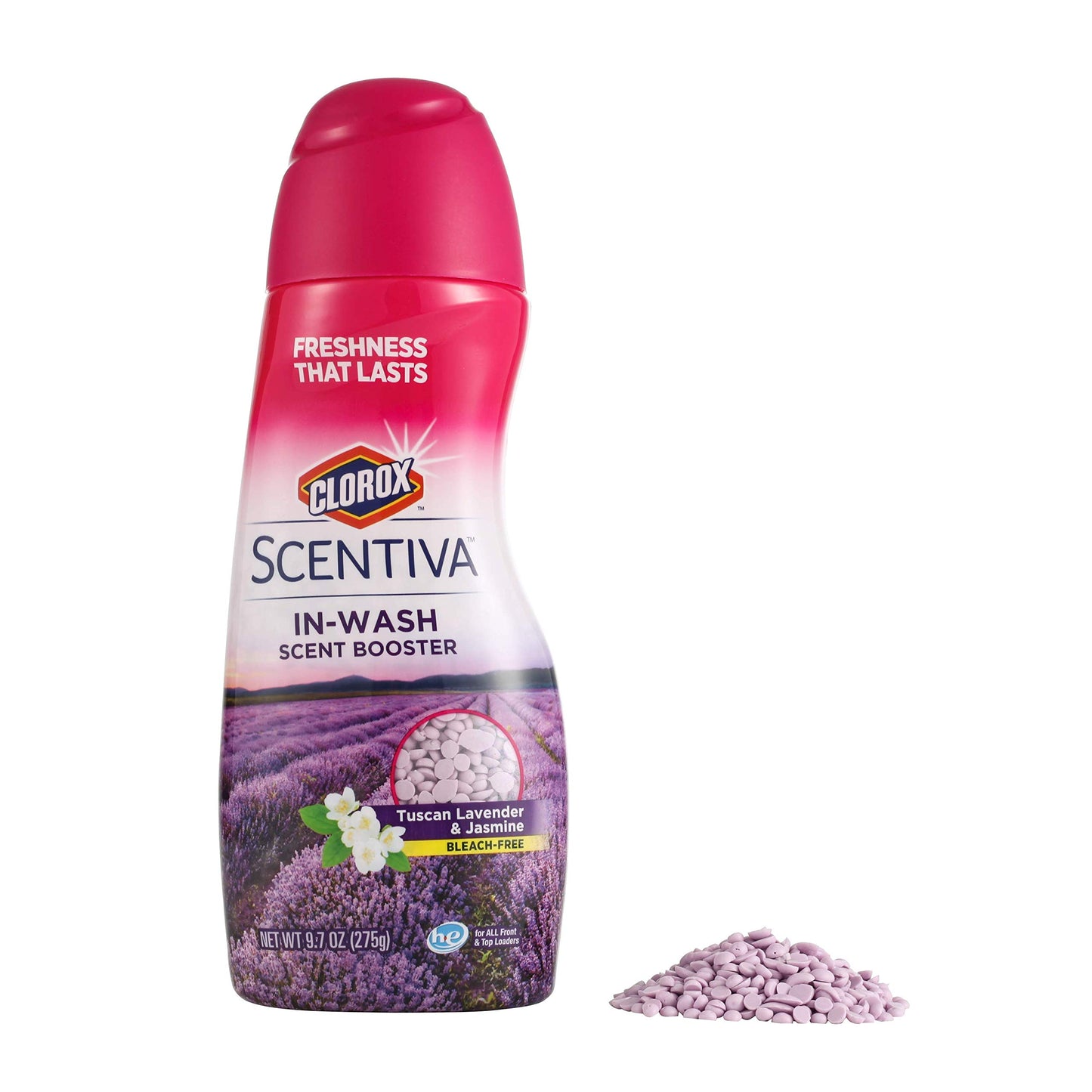 Clorox Scentiva Scent Booster Beads Laundry Freshener, Tuscan Lavender & Jasmine - In-Wash Fragrance Booster for Clothes, Odor Eliminator