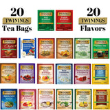 Twinings Herbal & Decaf Tea Variety Pack - Decaf Tea Sampler - Individually Wrapped Herbal Tea Bags, Green Decaf, Lady Grey Decaf, Earl Grey Decaf