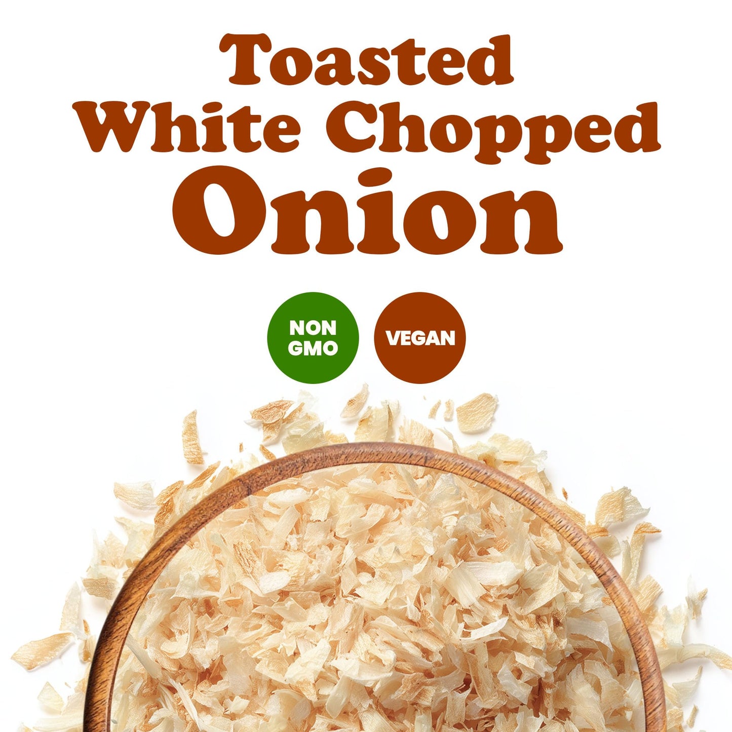 Food to Live Toasted White Chopped Onion, 5 Pounds - Roasted, Ready to Use. Ideal for Cooking, Soups, Salads. Non-GMO, Vegan, Bulk