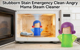 MAGIKON 2-Pack Angry Mama Microwave Steam Cleaner - Cleans & Disinfects with Vinegar & Water for Kitchen, Office & Dorm (Green & Blue)